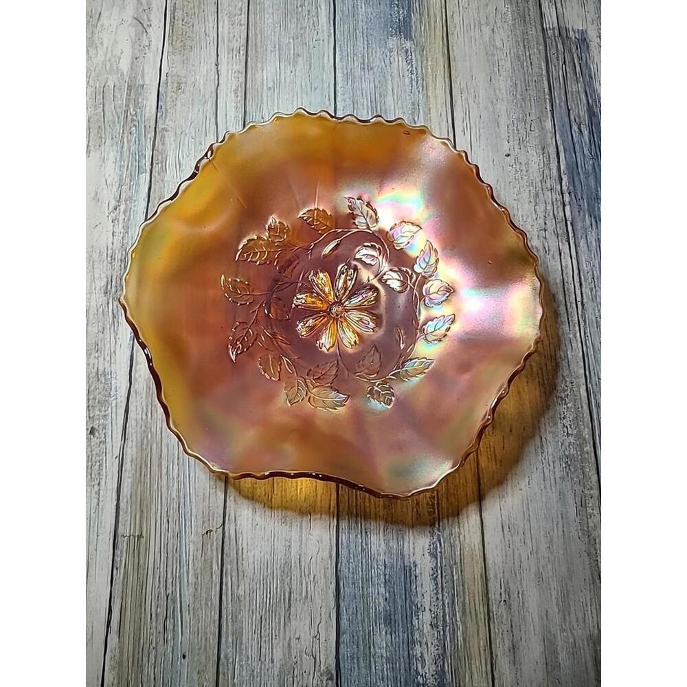 Vintage Dugan Marigold Carnival Glass Bowl
